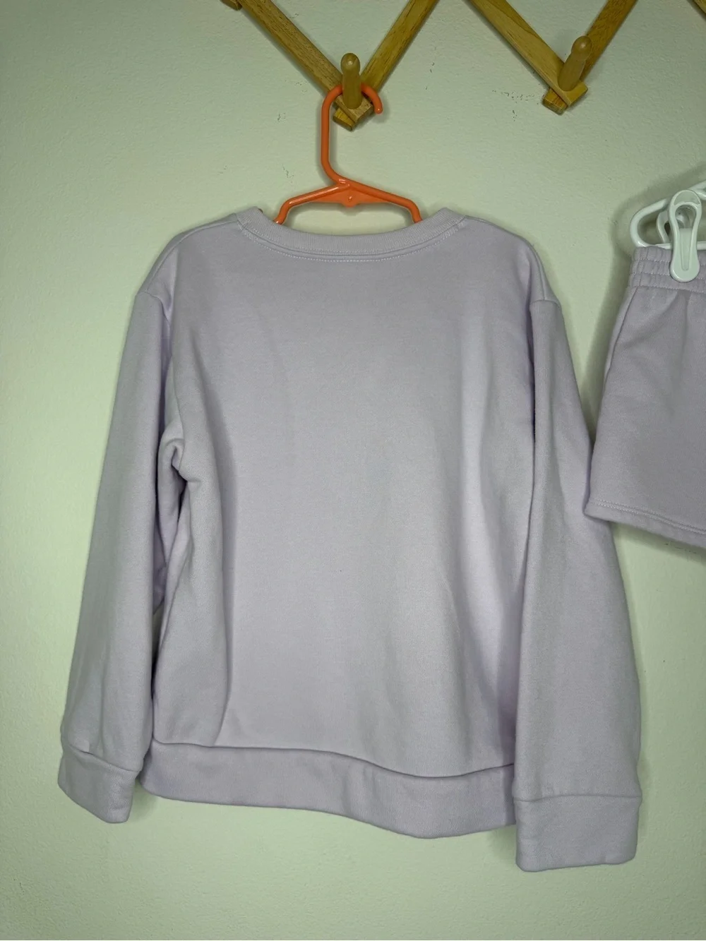 Adidas Lilac Two-Piece Sweatshirt & Shorts Set Girls Size 6 Active Outfit